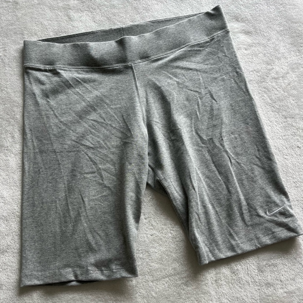 Nike Gray Bike Shorts with Wide Waistband